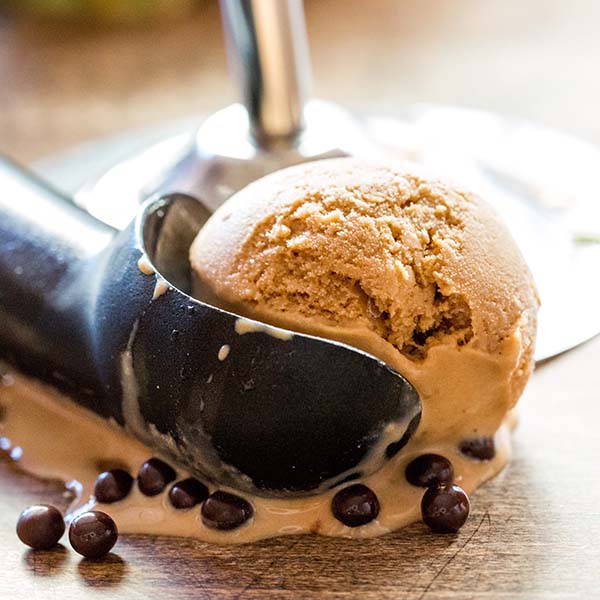 Ice cream melting in the scoop