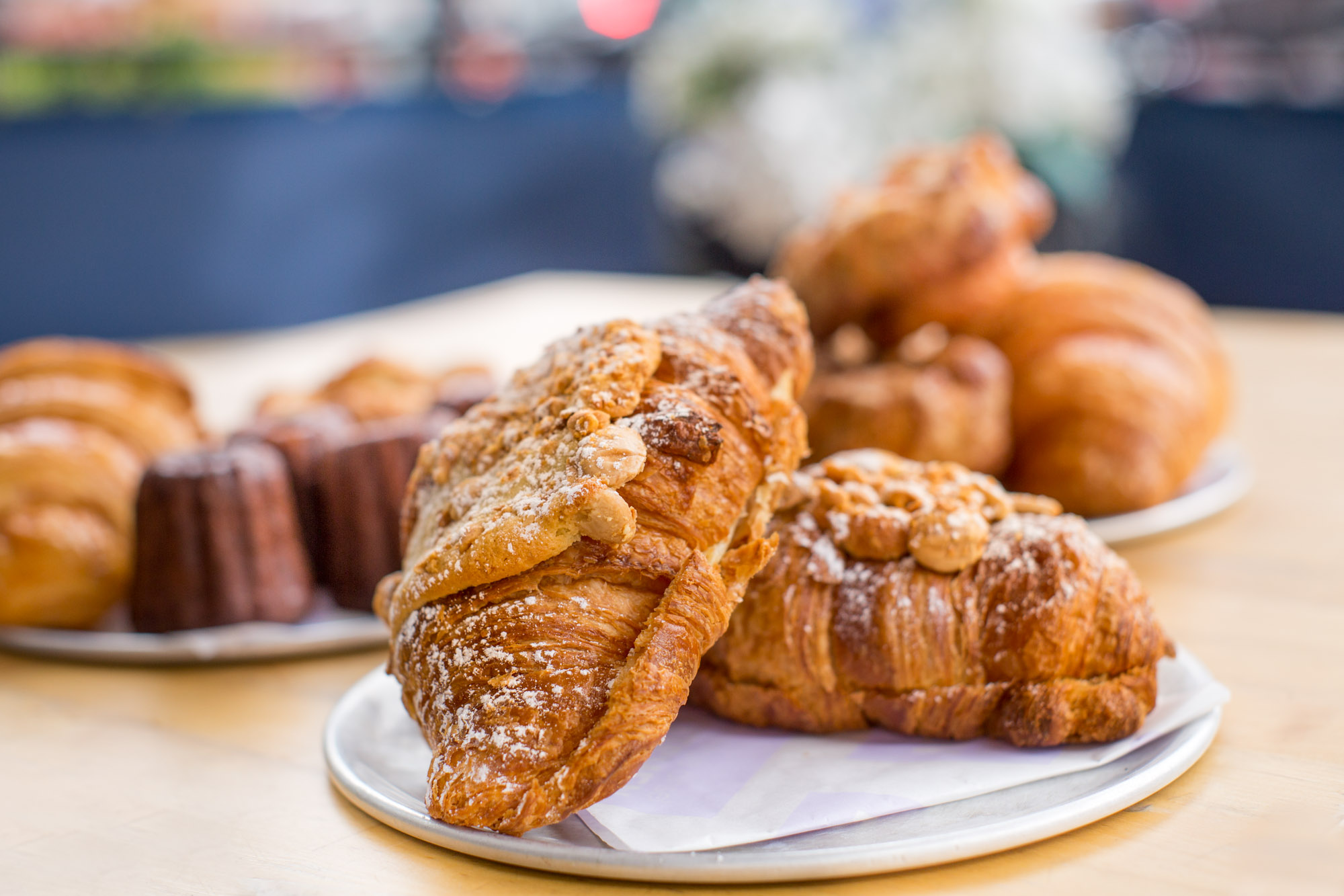 A croissant photographed in what I called the 'French countryside' look.