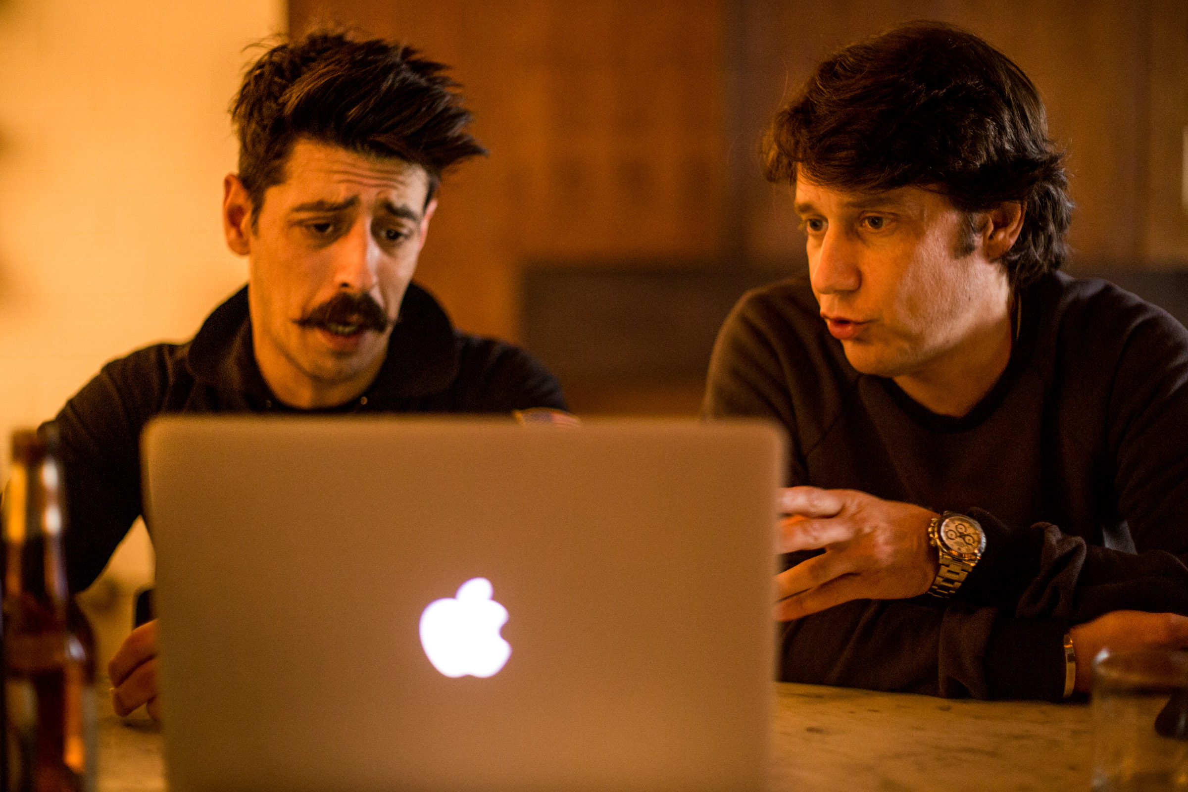 Francesco and his Brother Lorenzo Panella watching a football match.