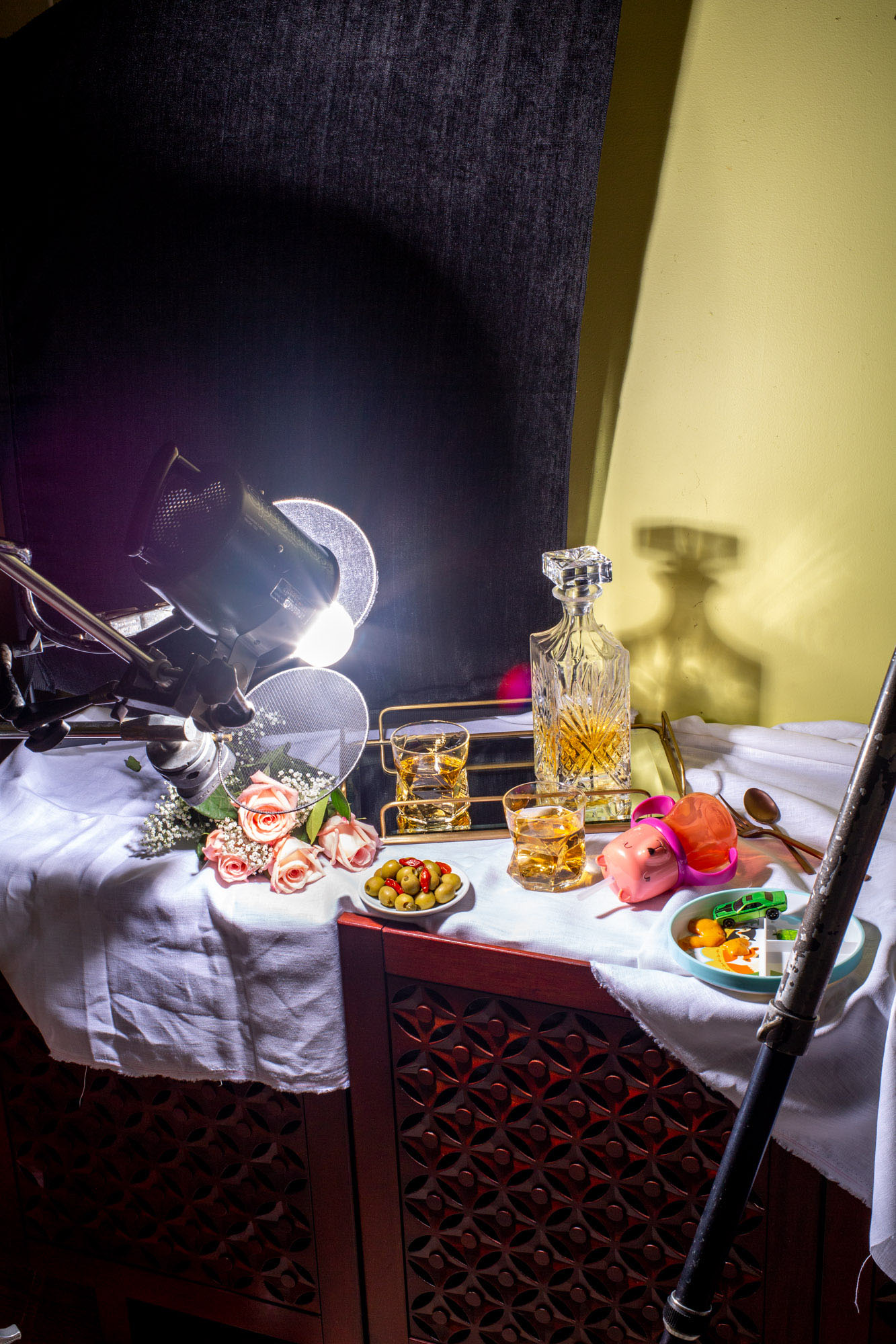 behind the scenes view of creative food photography