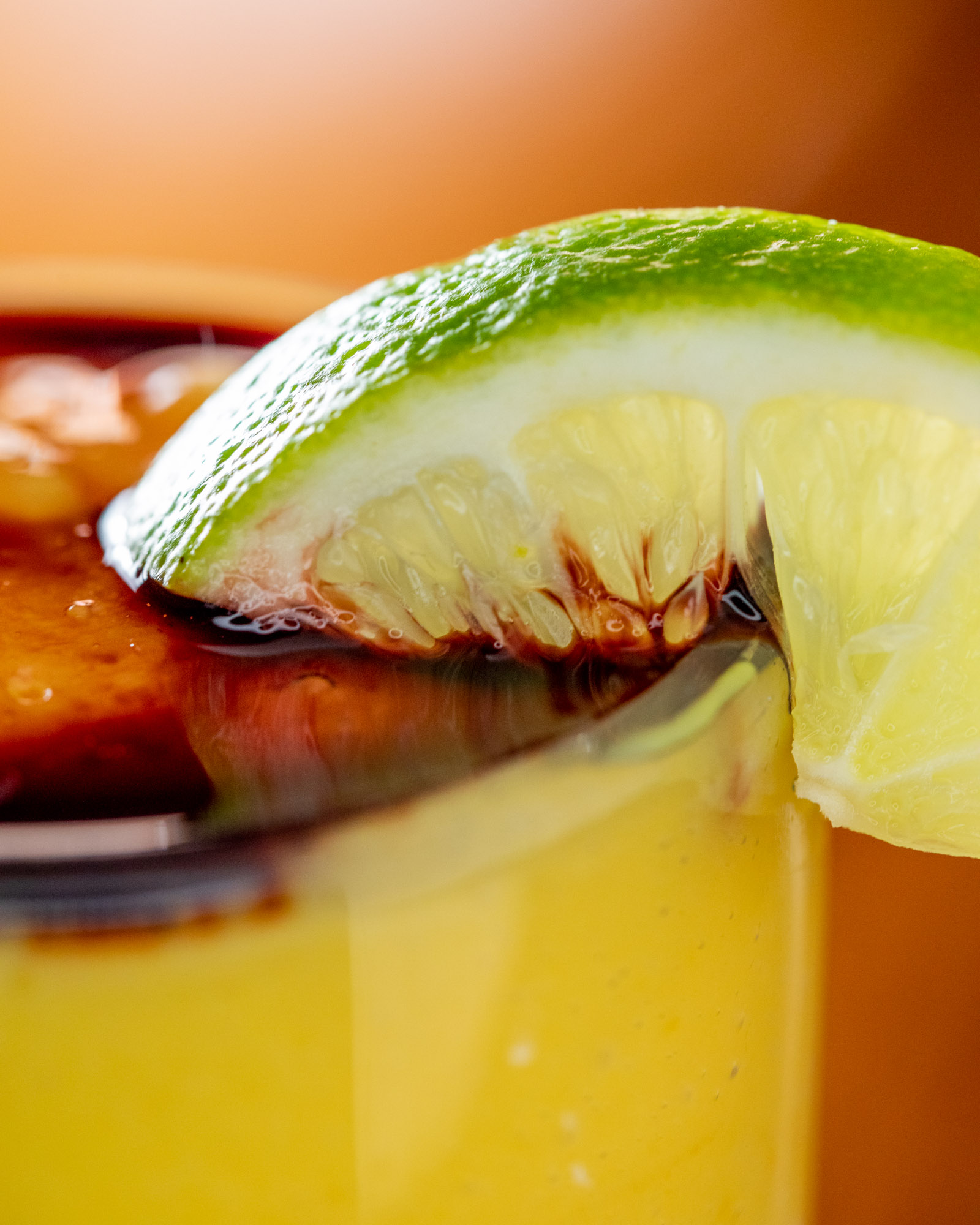 Ethiopian drink with a lime wedge in the side