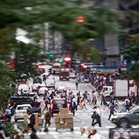 a busy street in New York City