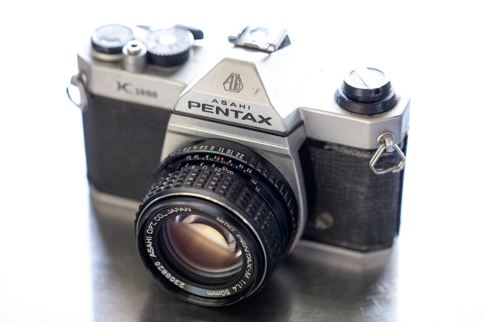 a Pentax K 1000 film camera