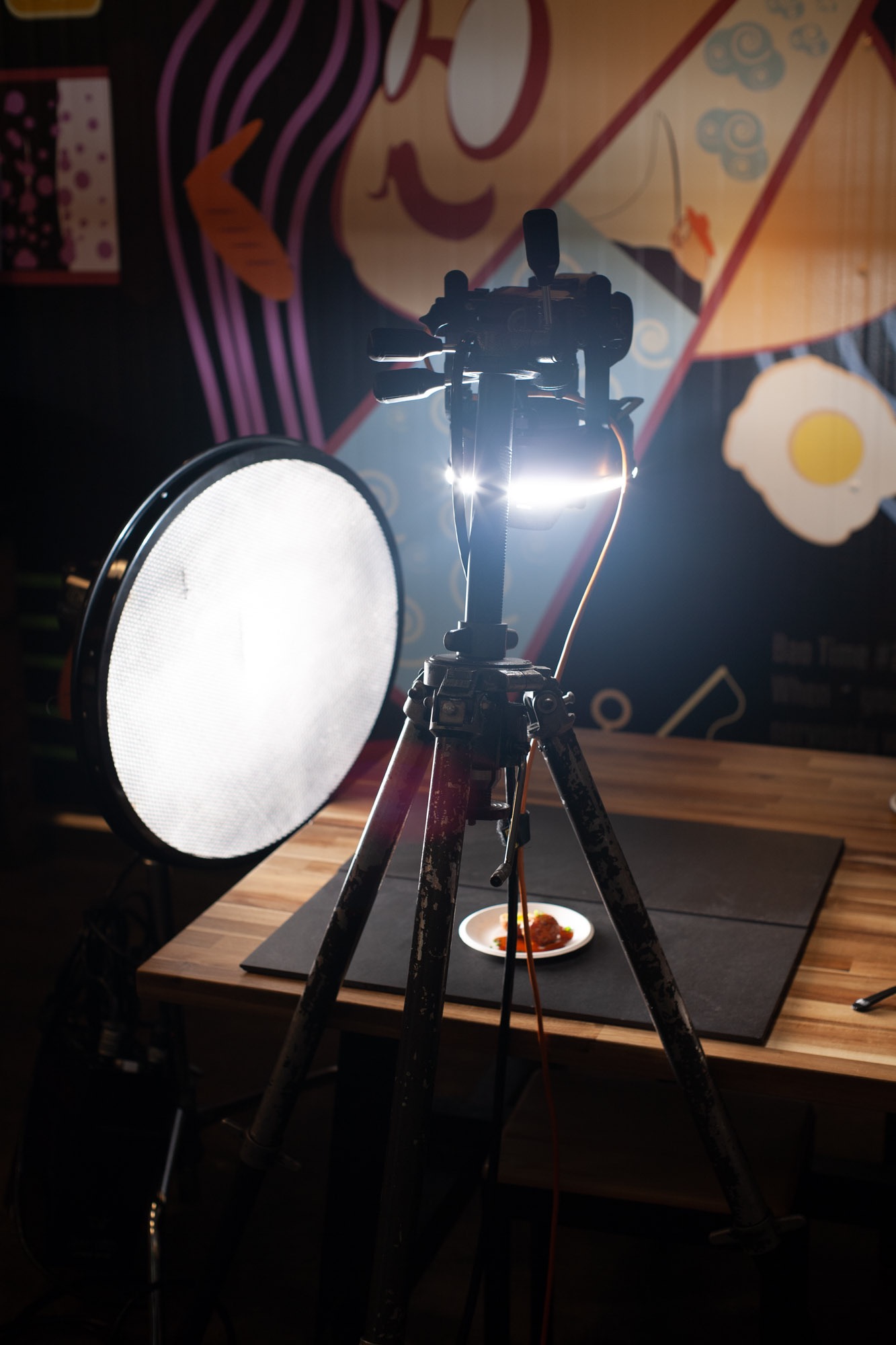 behind the scenes of food being photographed