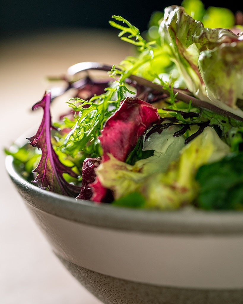 Macro photograph of a salad