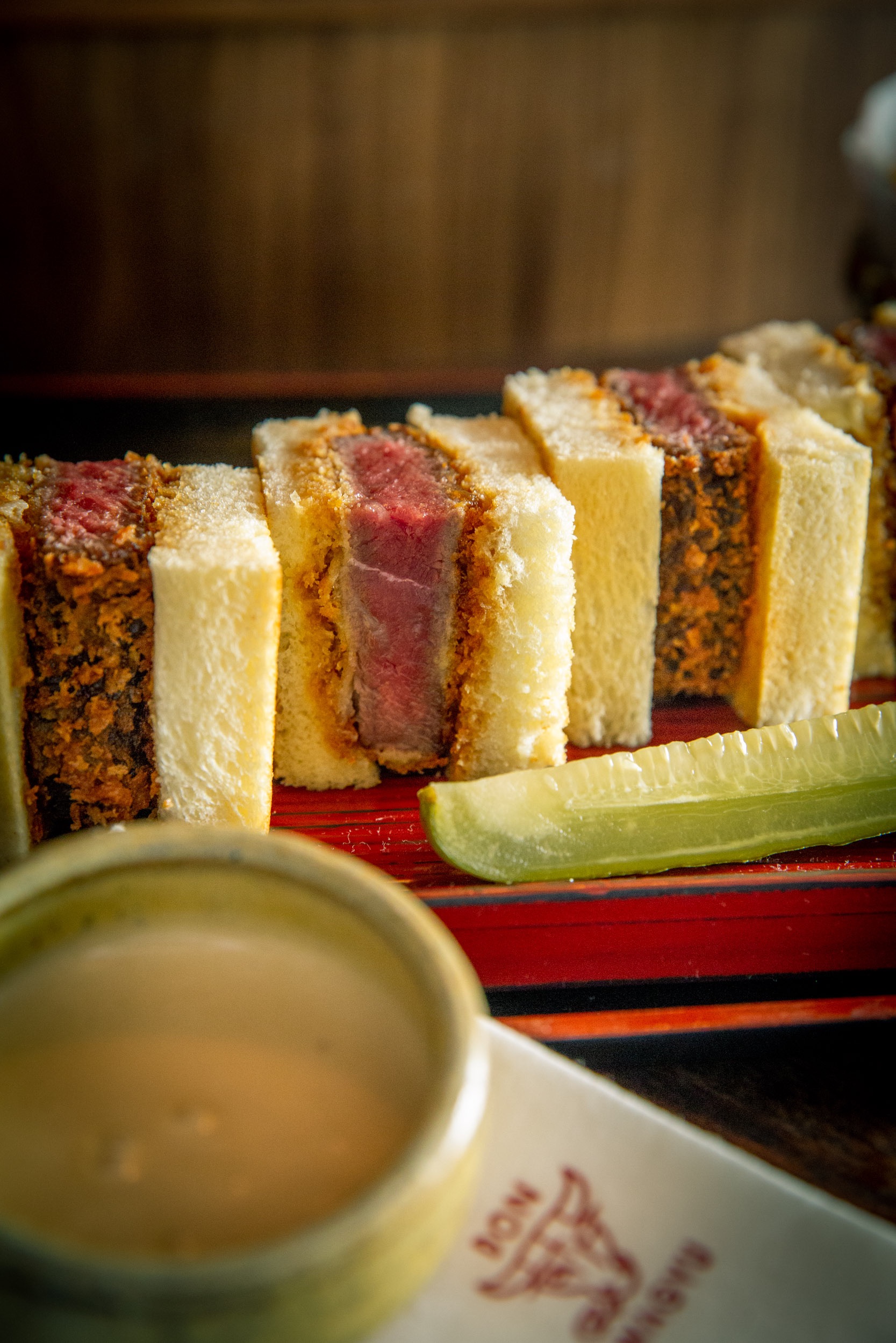 Closeup photograph of a Wagyu Beef Sandwich