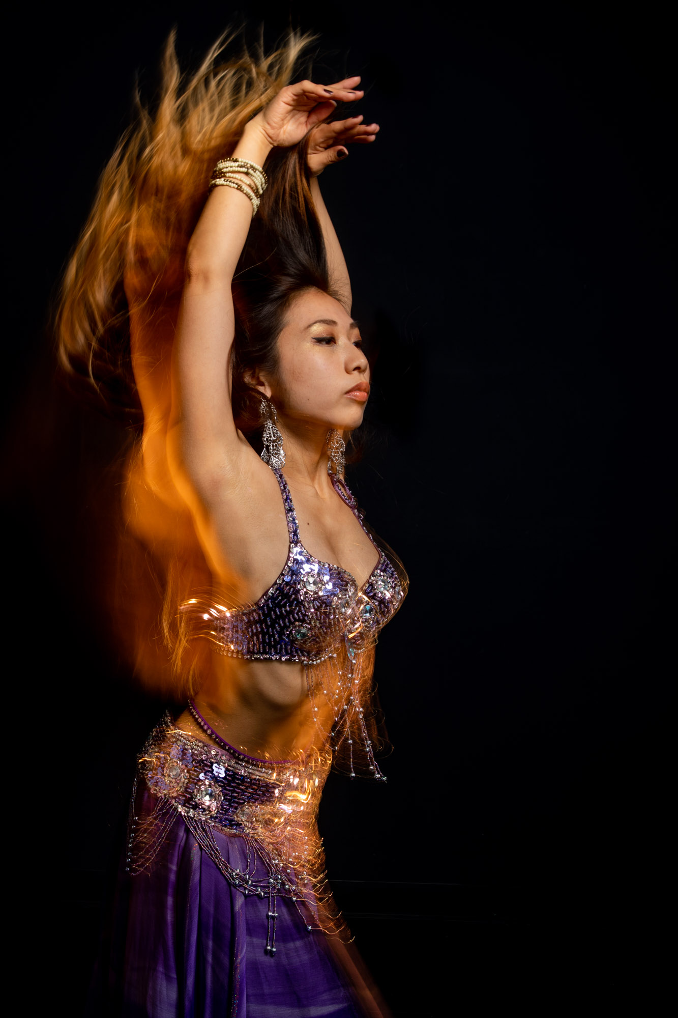 a belly dancer frozen in motion