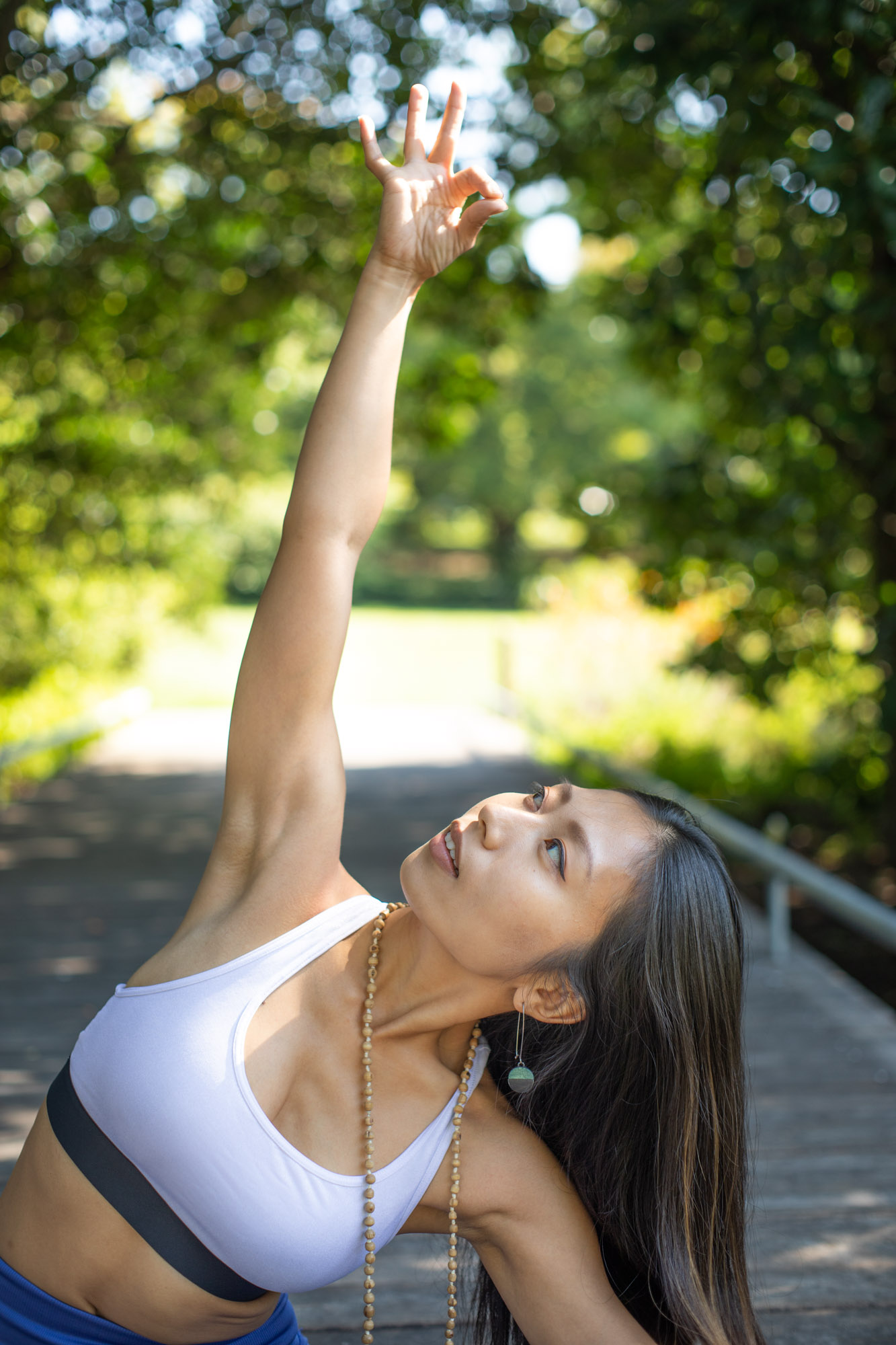 Yoga teacher making a mudra