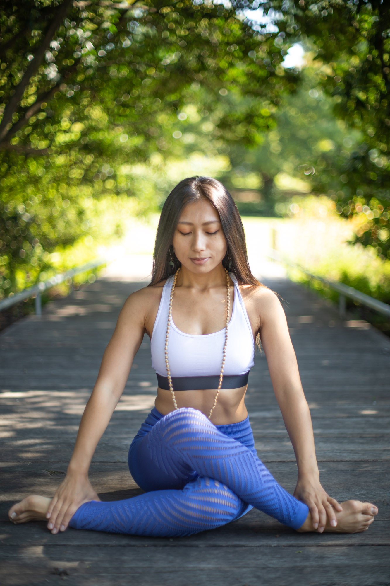 Yoga teacher meditating