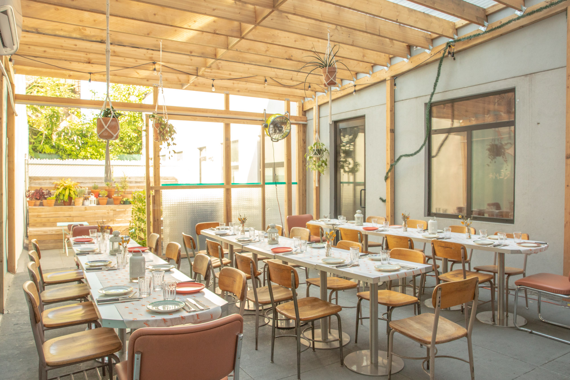 backyard patio of a restaurant in Brooklyn