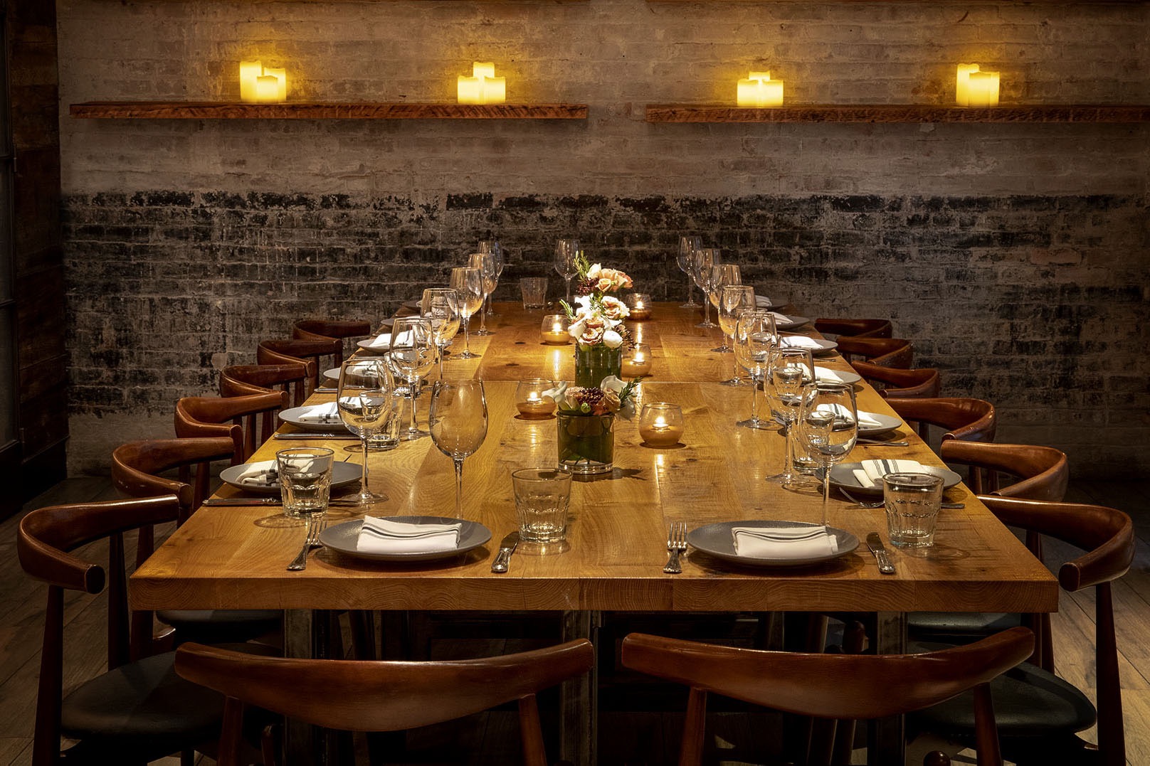 A dining table in a private dining room at the restaurant Covina.